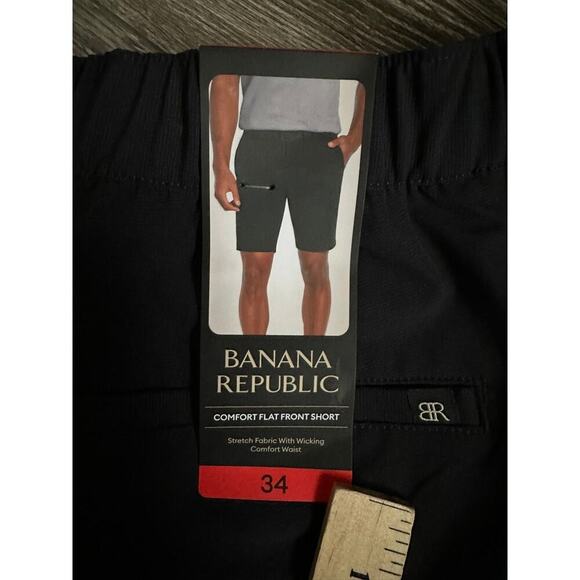 Banana Republic Shorts Mens 36 Black Khaki Chino Flat Front Stretch Comfort - Picture 7 of 7